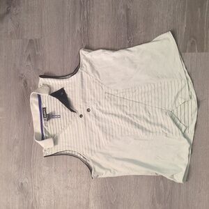 Jamie sadock cream sleeveless golf polo size medium